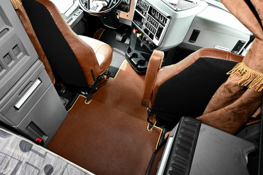 MACK ANTHEM, 2018-current, truck floor mats Prestige-Line BROWN ALFA-WAYS LLC