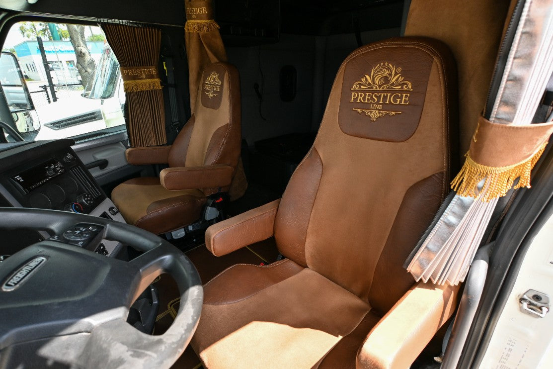 FREIGHTLINER CASCADIA, gen.3, 2 evolution, 2014-current 33" back truck seat cover Prestige-Line BROWN ALFA-WAYS LLC