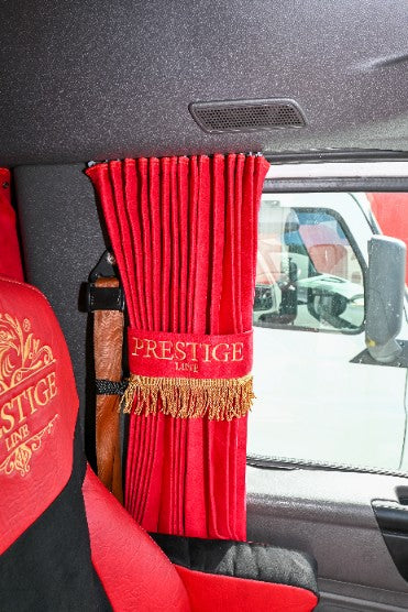 INTERNATIONAL LT RH PROSTAR LONESTAR truck window curtains Prestige-Line RED ALFA-WAYS LLC
