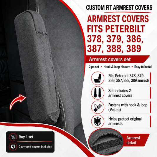 Armrest Covers fits PETERBILT 378, 379, 386, 387, 388, 389