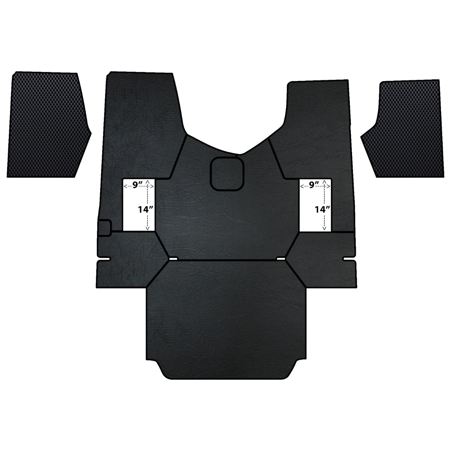 Black Floor Mats for FREIGHTLINER CASCADIA, 2008-2013
