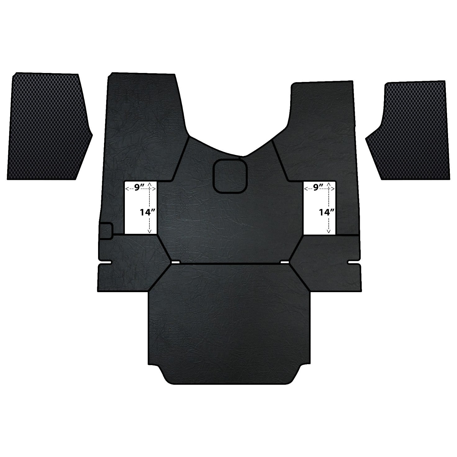 Black Floor Mats for FREIGHTLINER CASCADIA, 2008-2013