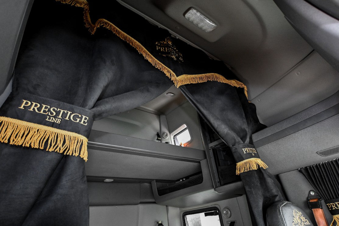 INTERNATIONAL LT RH PROSTAR LONESTAR truck sleeper curtains Prestige-Line BLACK ALFA-WAYS LLC