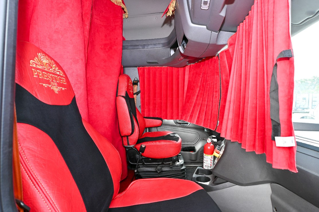 INTERNATIONAL LT RH PROSTAR LONESTAR truck window curtains Prestige-Line RED ALFA-WAYS LLC