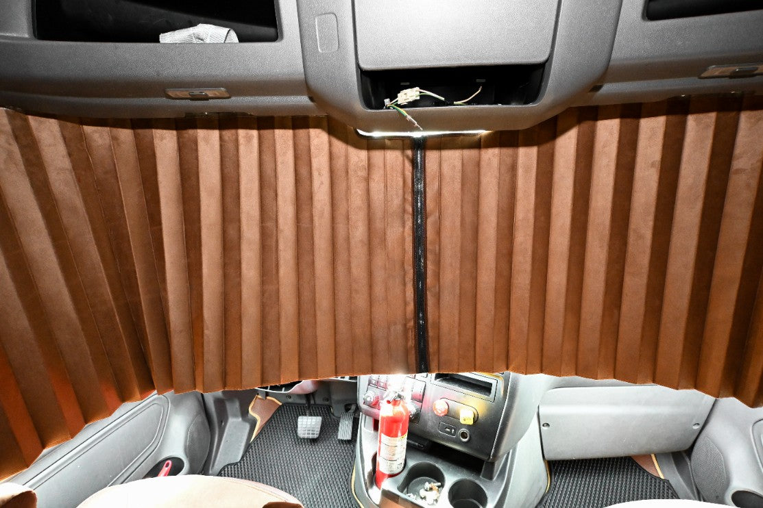 INTERNATIONAL LT RH PROSTAR LONESTAR truck window curtains Prestige-Line BROWN ALFA-WAYS LLC