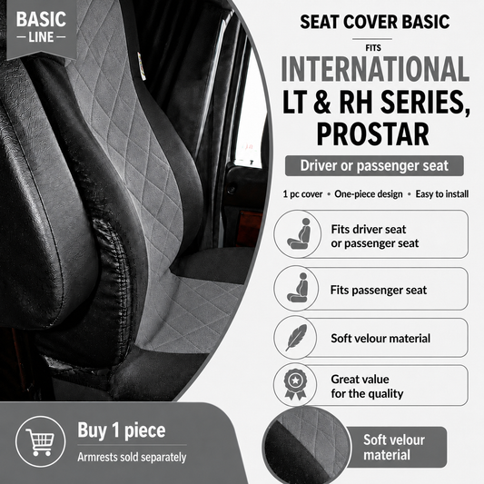 Seat Cover Basic INTERNATIONAL LT & RH SERIES, PROSTAR GRAY