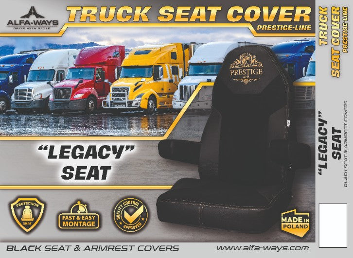 LEGACY seat, truck seat cover Prestige-Line BLACK ALFA-WAYS LLC
