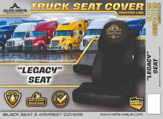 LEGACY seat, truck seat cover Prestige-Line BLACK ALFA-WAYS LLC