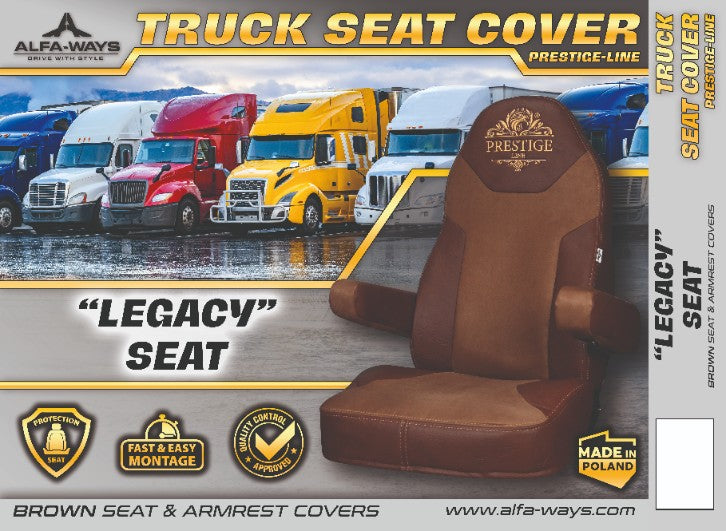LEGACY seat, truck seat cover Prestige-Line BROWN ALFA-WAYS LLC