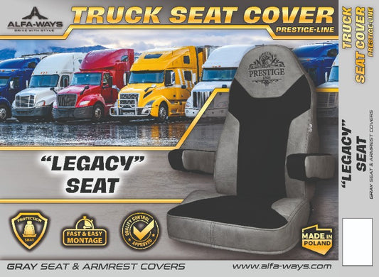 LEGACY seat, truck seat cover Prestige-Line GRAY ALFA-WAYS LLC