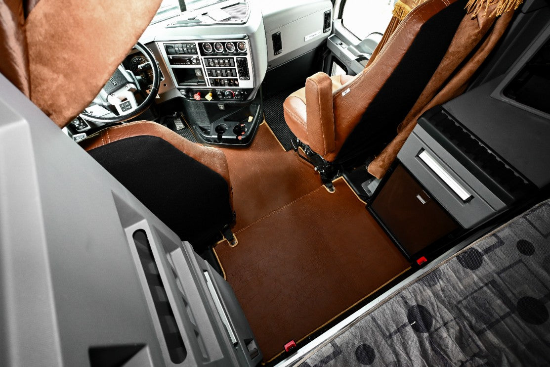 MACK ANTHEM, 2018-current, truck floor mats Prestige-Line BROWN ALFA-WAYS LLC