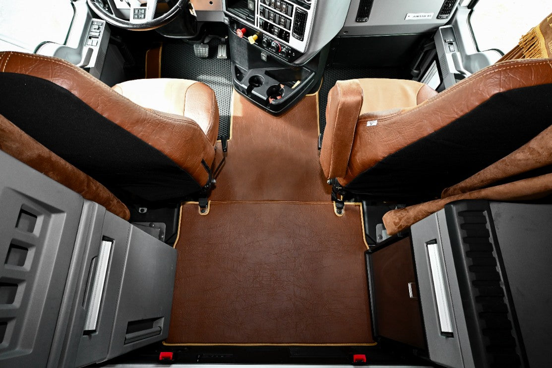 MACK ANTHEM, 2018-current, truck floor mats Prestige-Line BROWN ALFA-WAYS LLC