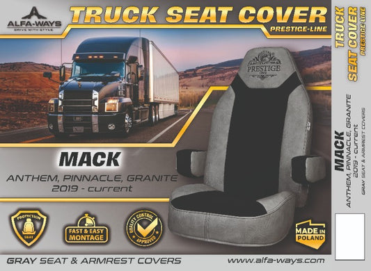 MACK ANTHEM, pinacle, granite, 2019-current truck seat cover Prestige-Line GRAY ALFA-WAYS LLC