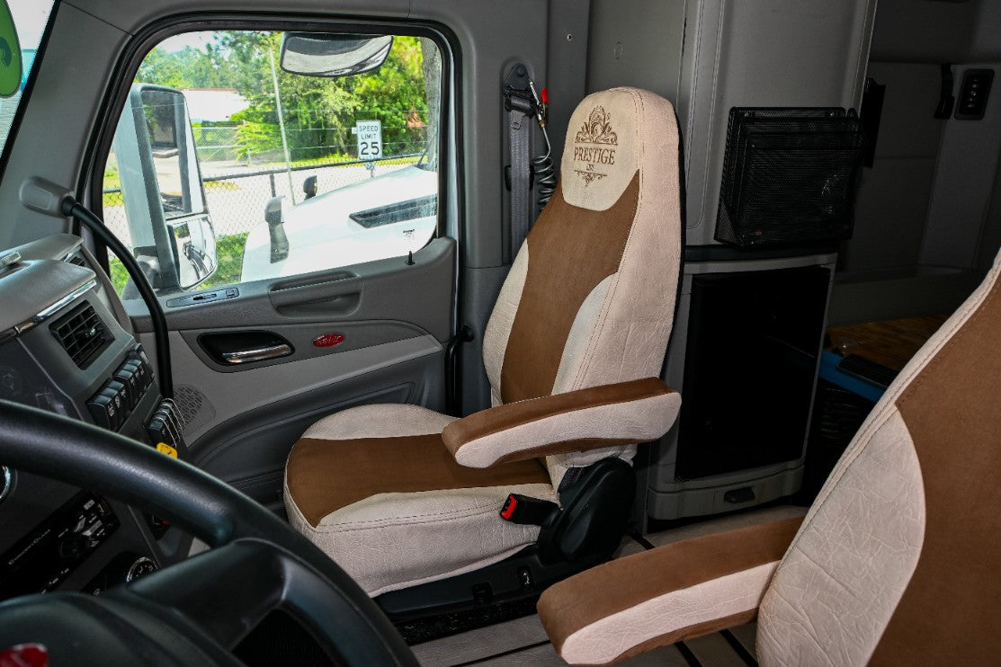 Beige seat cover PETERBILT 579, 579EV, 589, 567 inside cabin