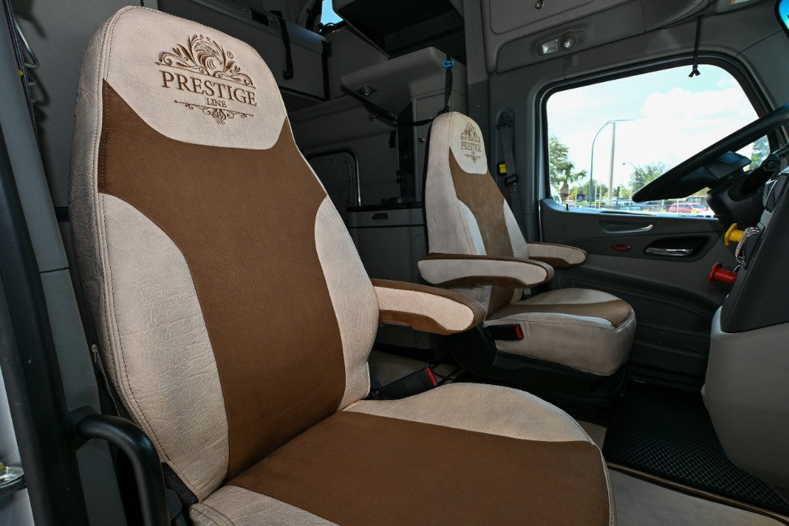 Beige seat cover PETERBILT 579, 579EV, 589, 567 inside cabin
