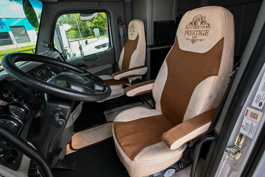 Beige seat cover PETERBILT 579, 579EV, 589, 567 interior