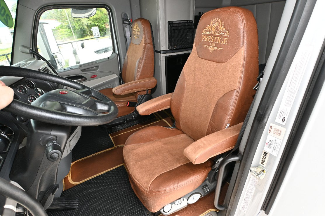PETERBILT 579, 579EV, 589, 567 truck seat cover Prestige-Line BROWN ALFA-WAYS LLC