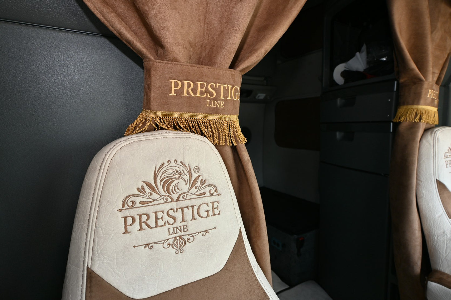 VOLVO vnl, vnr, vnx, vhd, vah 2019-current truck seat cover Prestige-Line BEIGE ALFA-WAYS LLC