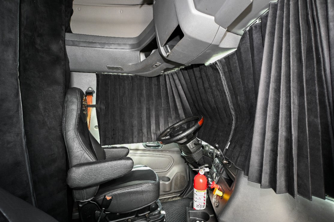 INTERNATIONAL LT RH PROSTAR LONESTAR truck window curtains Prestige-Line BLACK ALFA-WAYS LLC