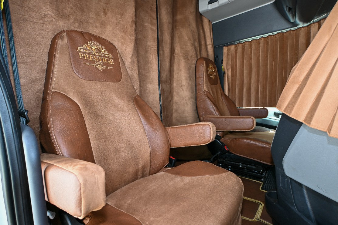 FREIGHTLINER CASCADIA, gen.3, 2 evolution, 2014-current 33" back truck seat cover Prestige-Line BROWN ALFA-WAYS LLC