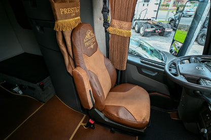 VOLVO vnl, vnr, vnx, vhd, vah 2019-current truck seat cover Prestige-Line BROWN ALFA-WAYS LLC