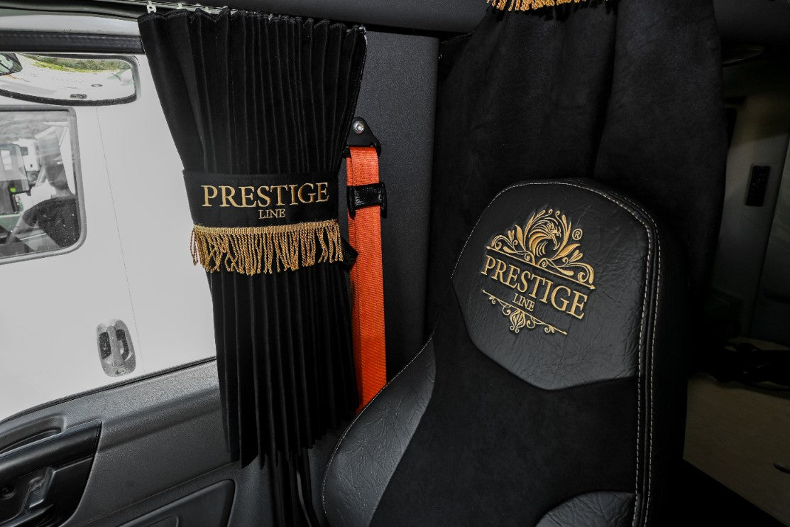 INTERNATIONAL LT RH PROSTAR LONESTAR truck window curtains Prestige-Line BLACK ALFA-WAYS LLC