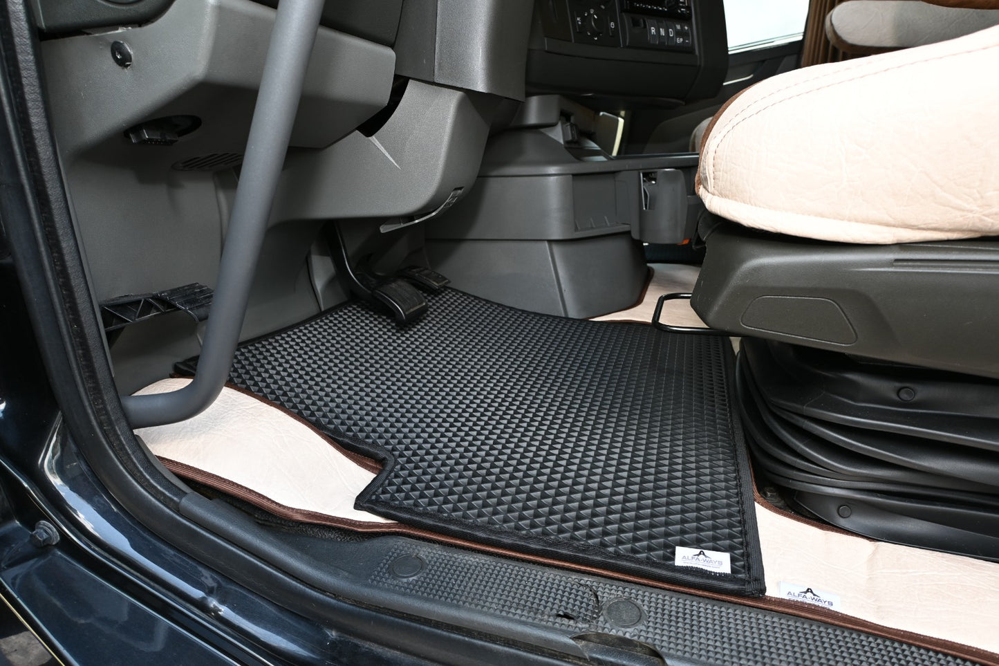 VOLVO vnl 860 2019 - current truck floor mats Prestige-Line BEIGE ALFA-WAYS LLC