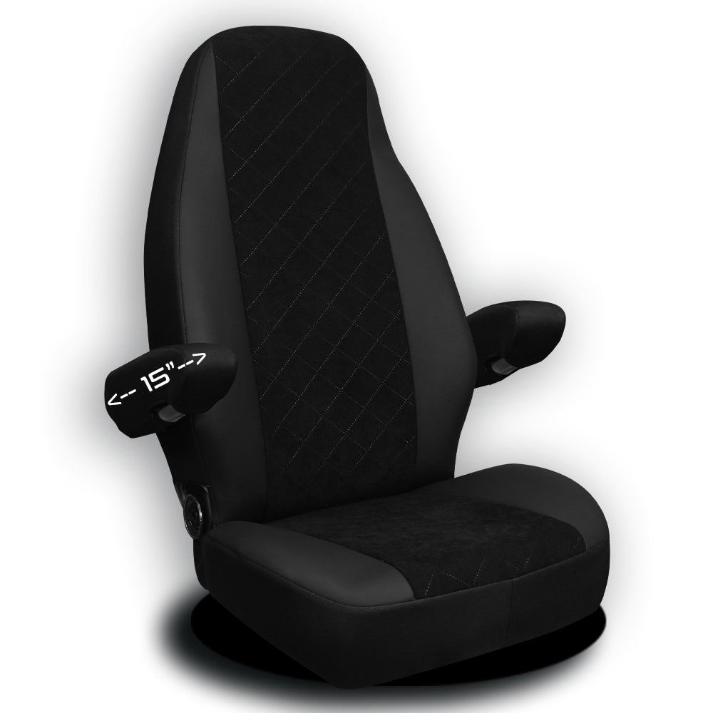Black Truck Seat Cover for PETERBILT 579, 579EV, 589, 567