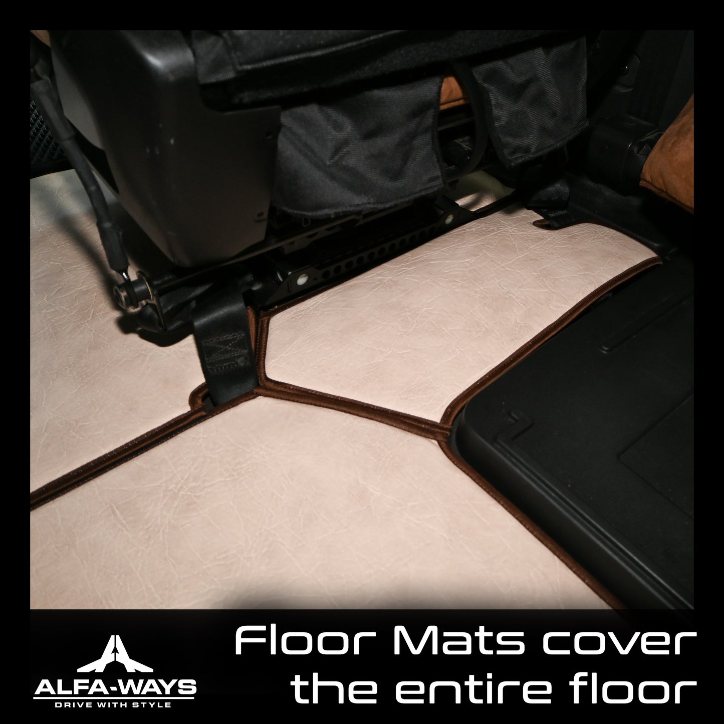 Beige floor mats for Freightliner Cascadia