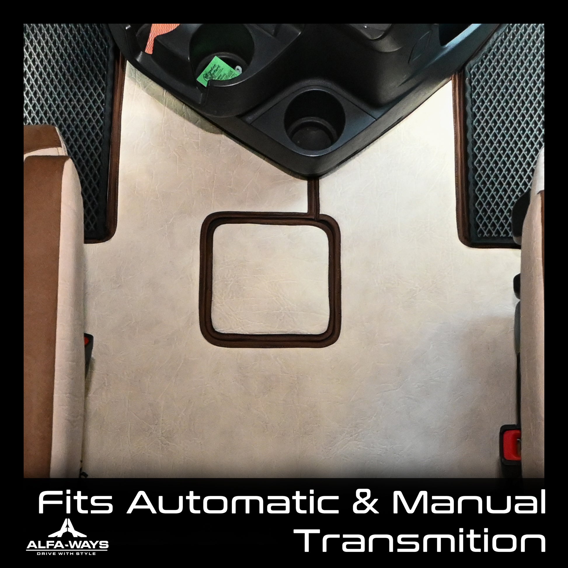 Beige floor mats for Freightliner Cascadia