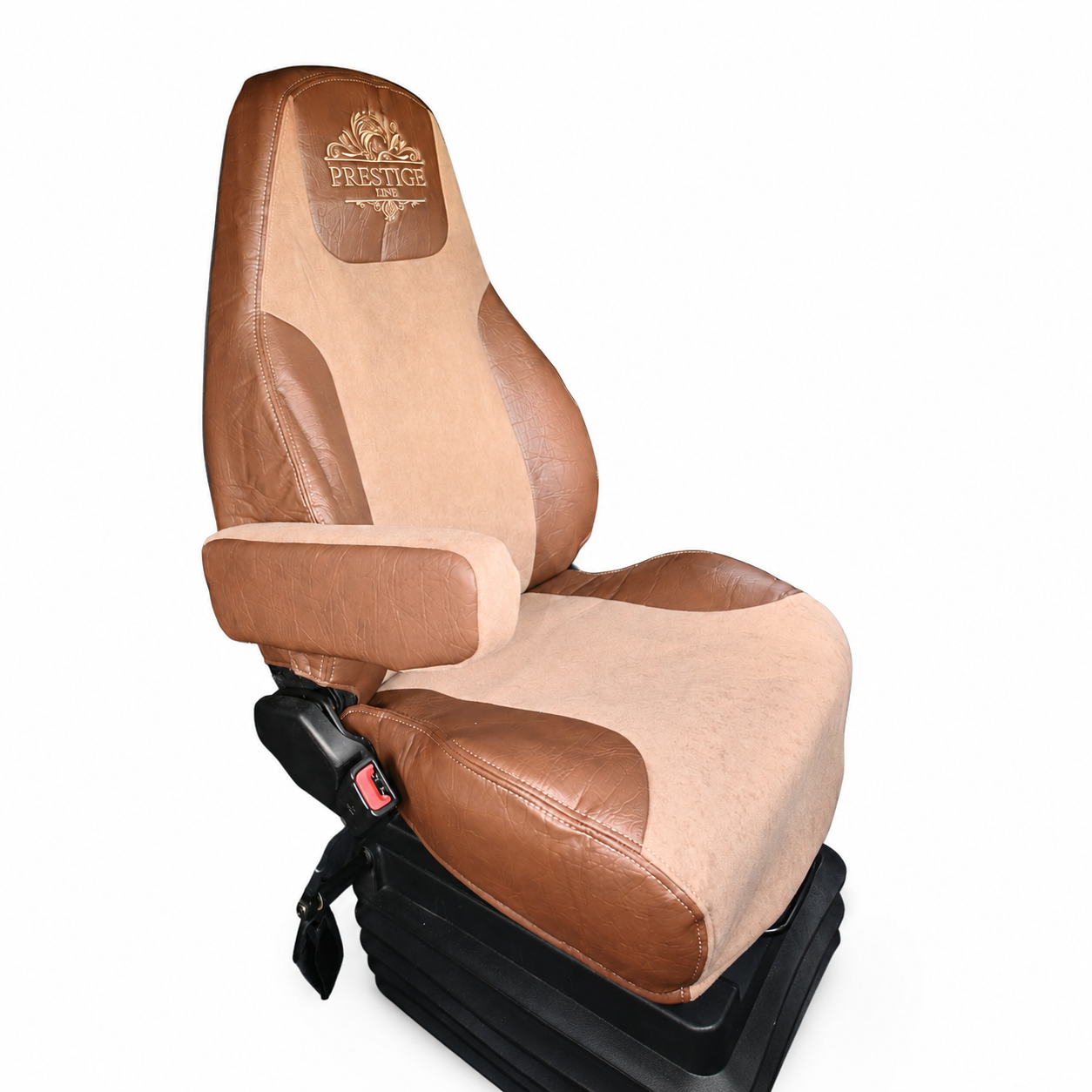 FREIGHTLINER CASCADIA 125, 116, 126 (2014-current) (33" back) truck seat cover & armrest covers Prestige-Line BROWN