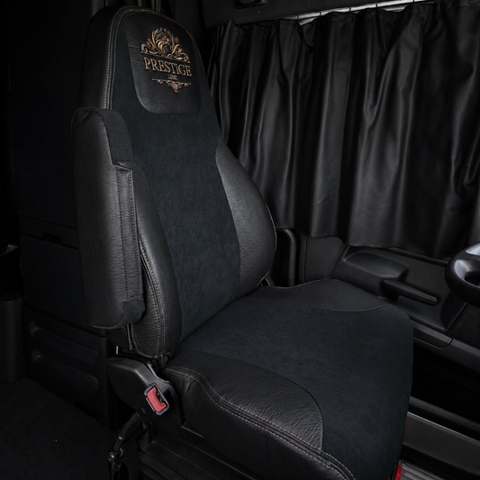 FREIGHTLINER CASCADIA 125, 116, 126 (2014-current) (33" back) truck seat cover & armrest covers Prestige-Line BLACK