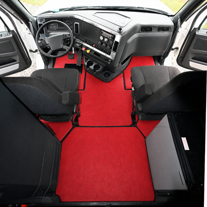 Floor mats fits FREIGHTLINER CASCADIA 116, 126 (2018-current) truck floor mats Prestige-Line RED