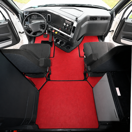 Floor mats fits FREIGHTLINER CASCADIA 116, 126 (2018-current) truck floor mats Prestige-Line RED