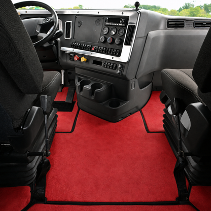 Floor mats fits FREIGHTLINER CASCADIA 116, 126 (2018-current) truck floor mats Prestige-Line RED