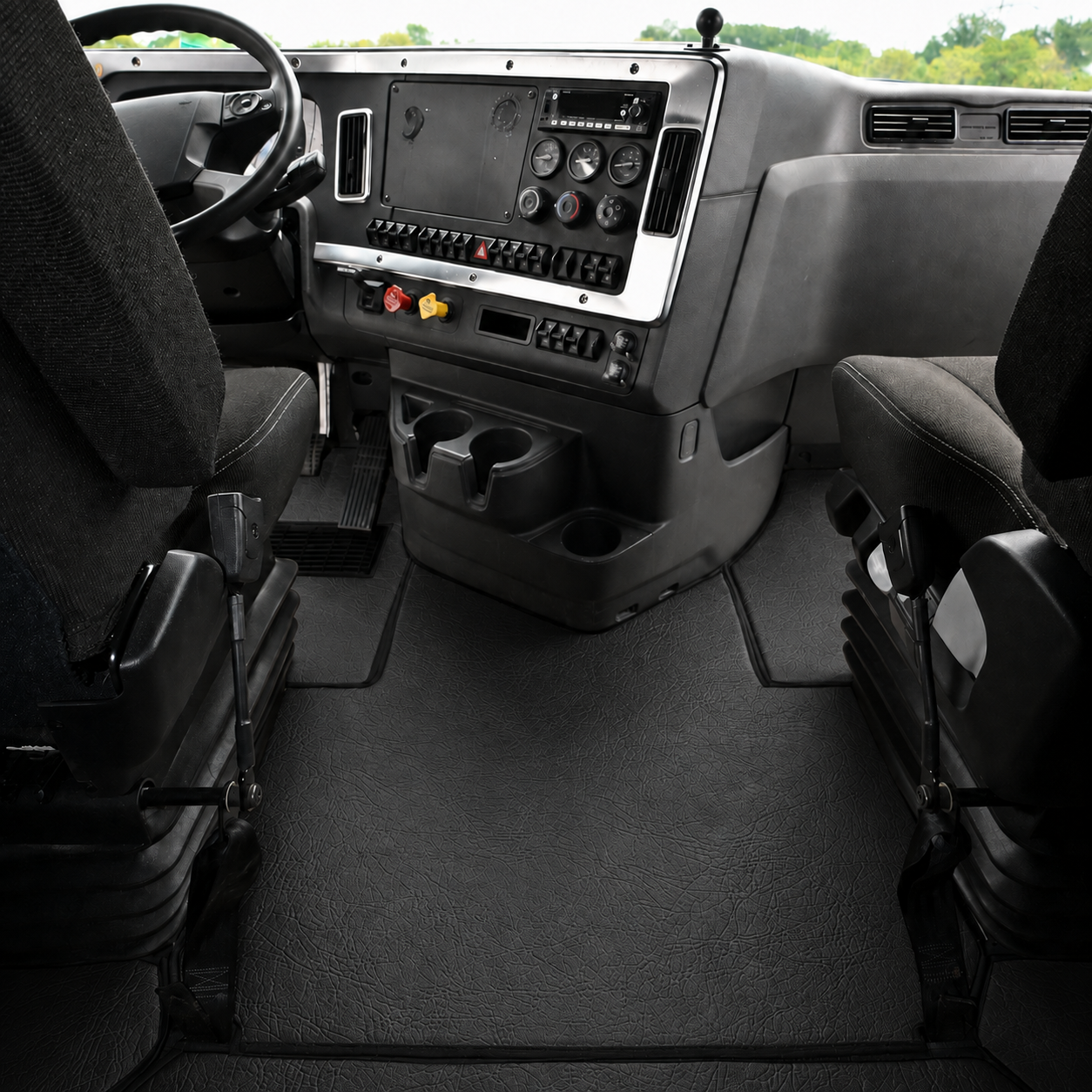 Floor mats fits FREIGHTLINER CASCADIA 116, 126 (2018-current) truck floor mats Prestige-Line BLACK