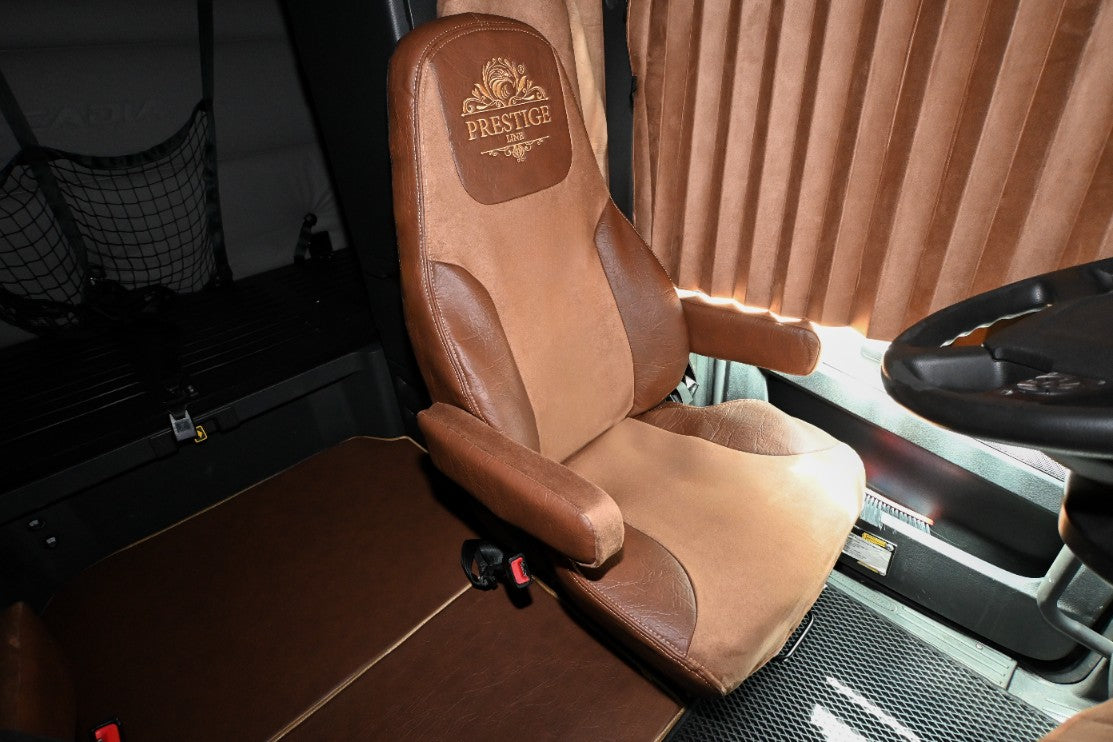 FREIGHTLINER CASCADIA, gen.3, 2 evolution, 2014-current 33" back truck seat cover Prestige-Line BROWN ALFA-WAYS LLC