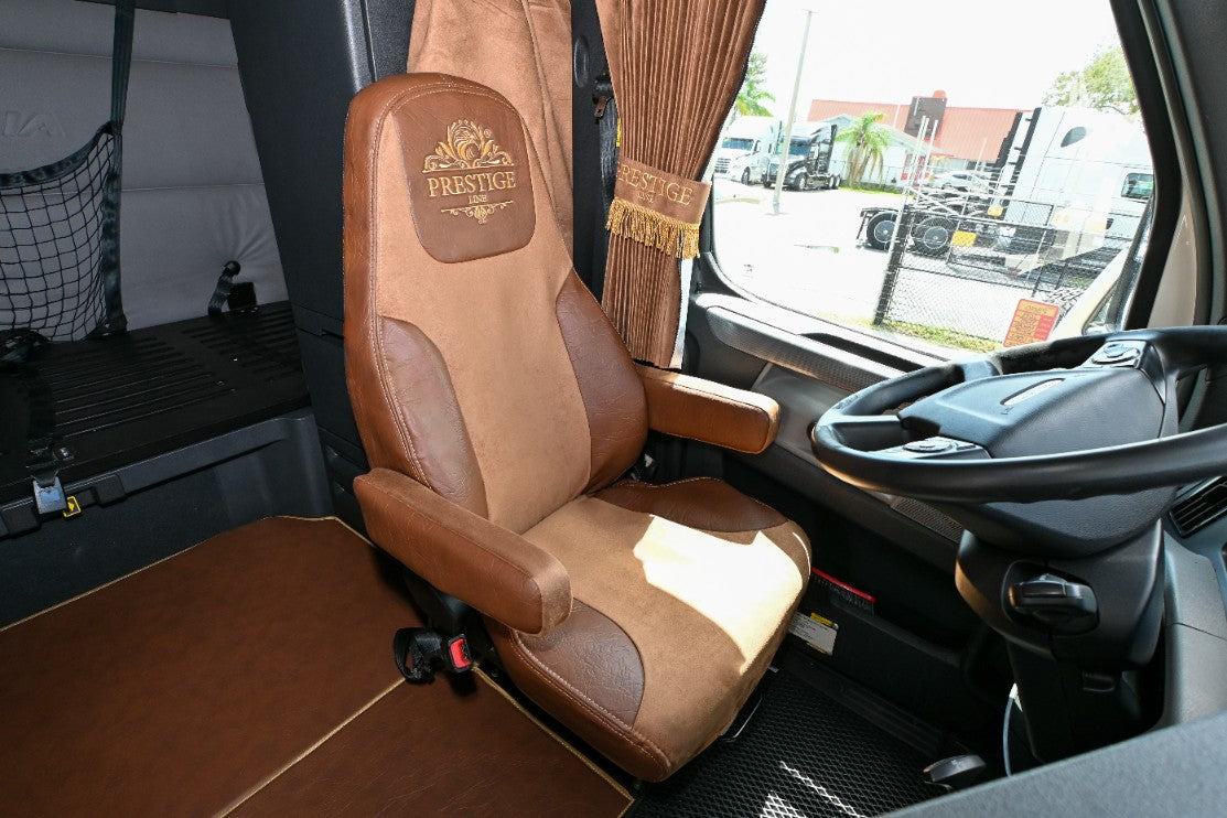 FREIGHTLINER CASCADIA, gen.3, 2 evolution, 2014-current 33" back truck seat cover Prestige-Line BROWN ALFA-WAYS LLC