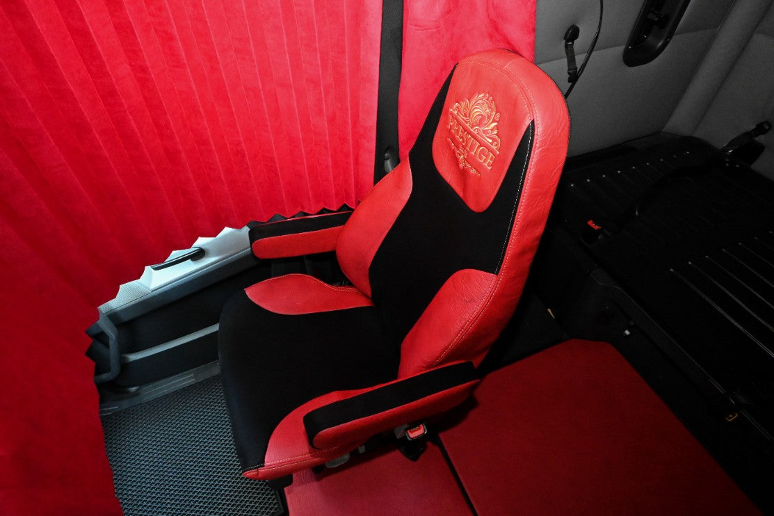 Red seat covers FREIGHTLINER CASCADIA, gen.3, 2 evolution interior