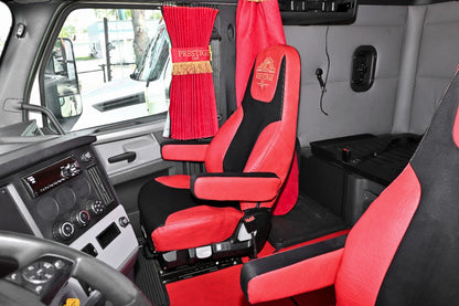 Red seat covers FREIGHTLINER CASCADIA, gen.3, 2 evolution interior