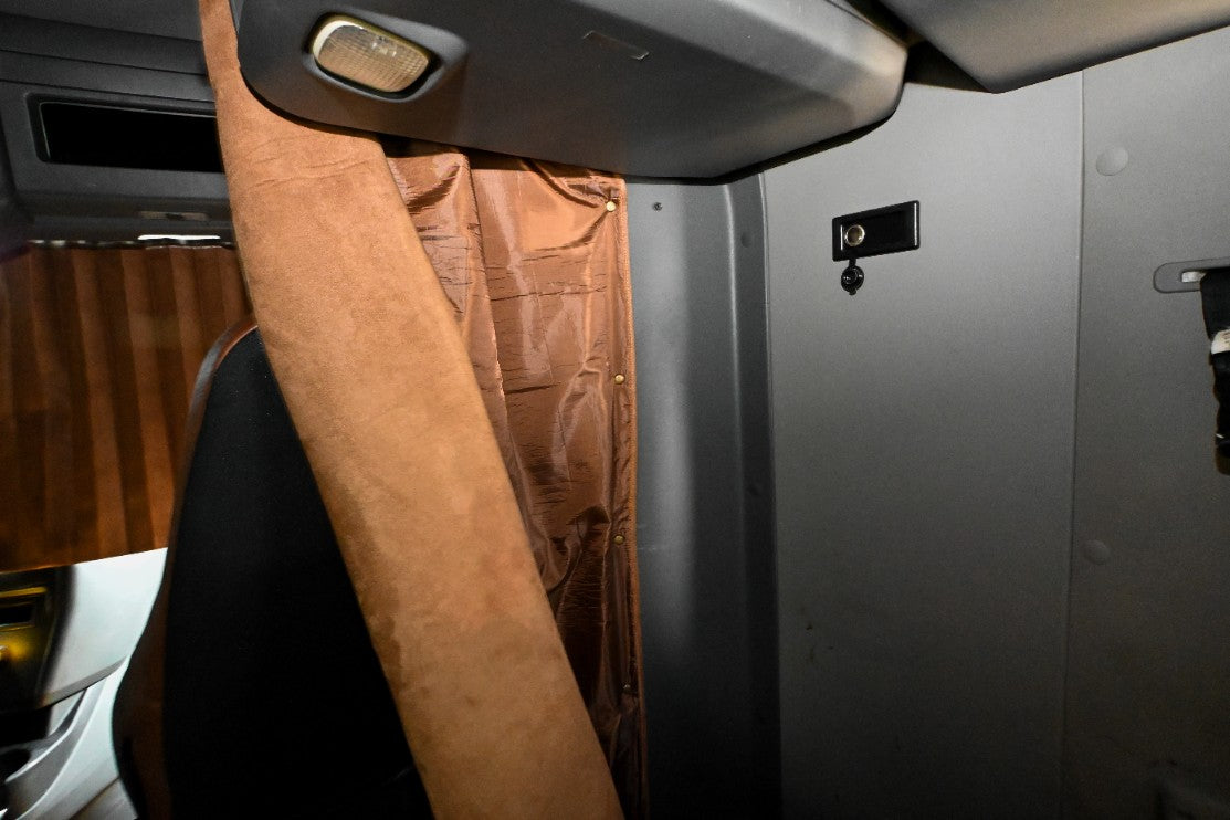 INTERNATIONAL LT RH PROSTAR LONESTAR truck sleeper curtains Prestige-Line BROWN ALFA-WAYS LLC