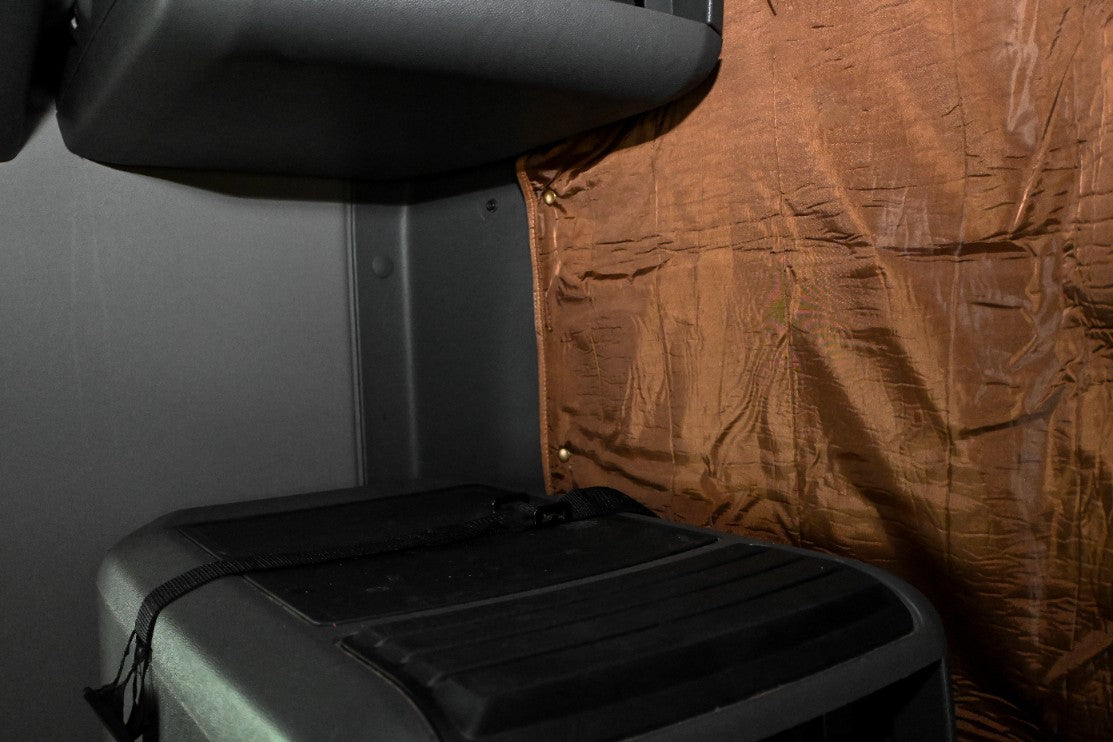 INTERNATIONAL LT RH PROSTAR LONESTAR truck sleeper curtains Prestige-Line BROWN ALFA-WAYS LLC