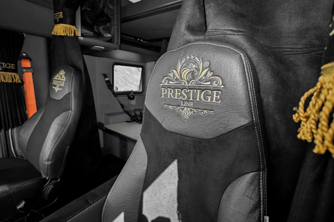 black truck seat cover INTERNATIONAL LT RH PROSTAR seat zoom detail