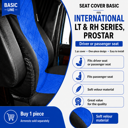 Seat Cover Basic fits INTERNATIONAL LT & RH SERIES, PROSTAR BLUE