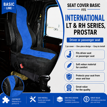 Seat Cover Basic fits INTERNATIONAL LT & RH SERIES, PROSTAR BLUE