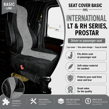 Seat Cover Basic INTERNATIONAL LT & RH SERIES, PROSTAR GRAY