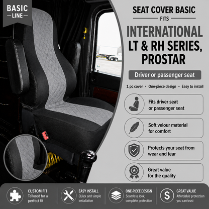 Seat Cover Basic INTERNATIONAL LT & RH SERIES, PROSTAR GRAY
