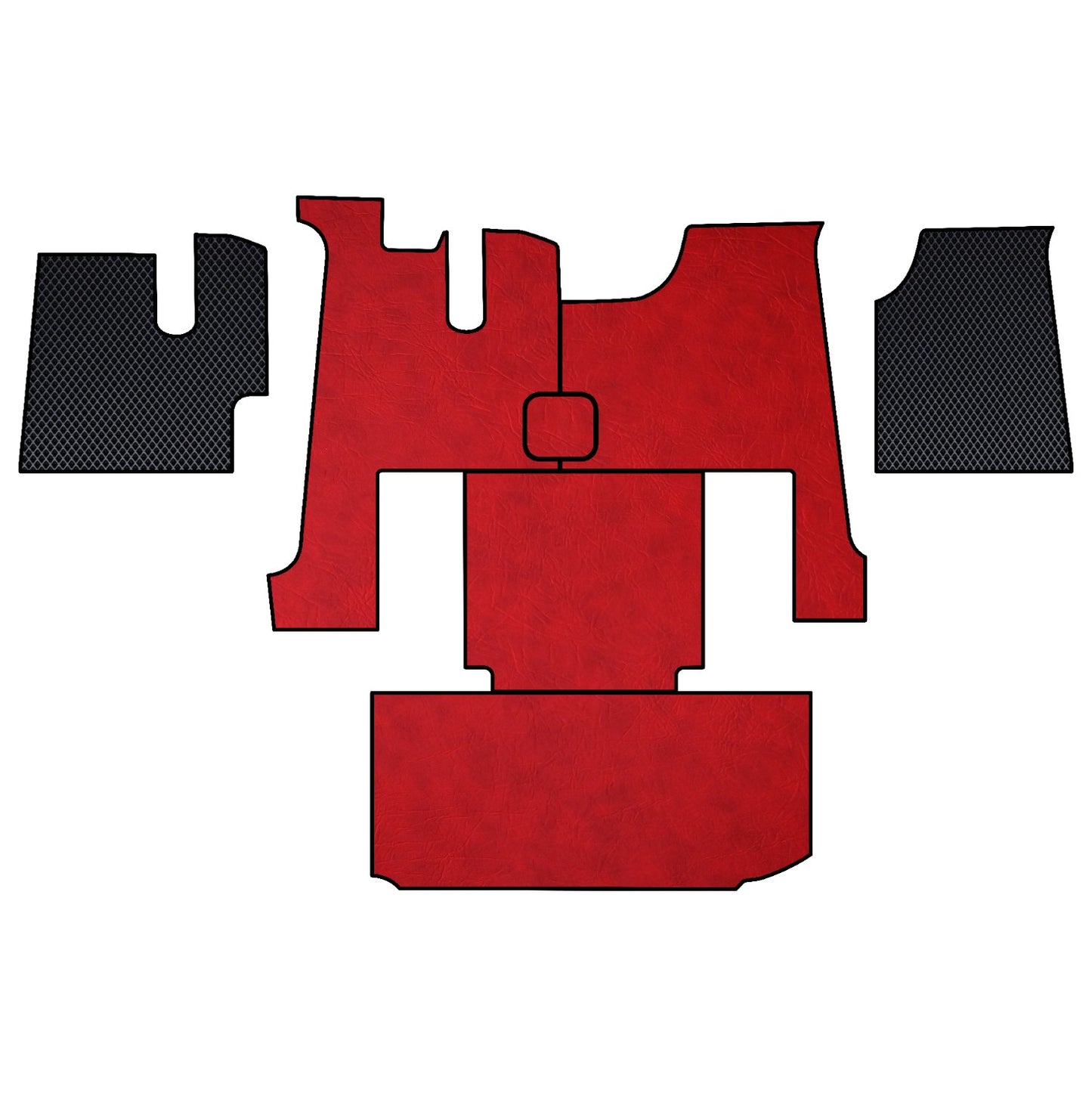 KENWORTH W900, T600, T660, 2006-2019, truck floor mats Prestige-Line RED ALFA-WAYS LLC