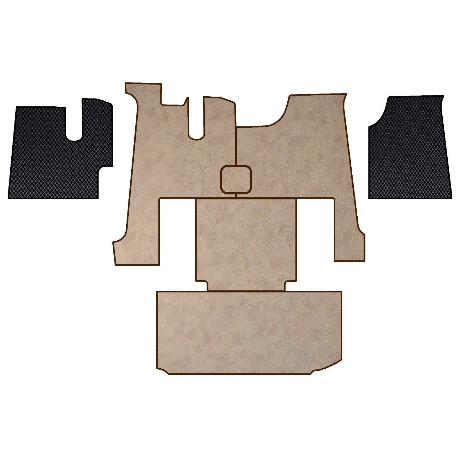 KENWORTH W900, T600, T660, 2006-2019, truck floor mats Prestige-Line BEIGE ALFA-WAYS LLC