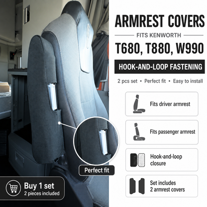 Armrest Covers fits KENWORTH T680, T880, W990
